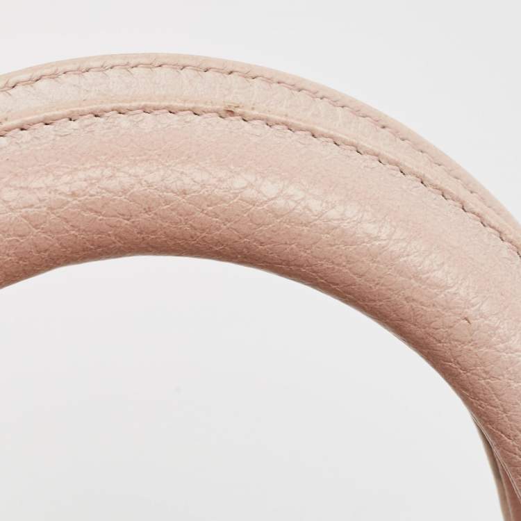 Pre Owned Dior Pink Floral Print Leather Medium Diorissimo Shopper Tote