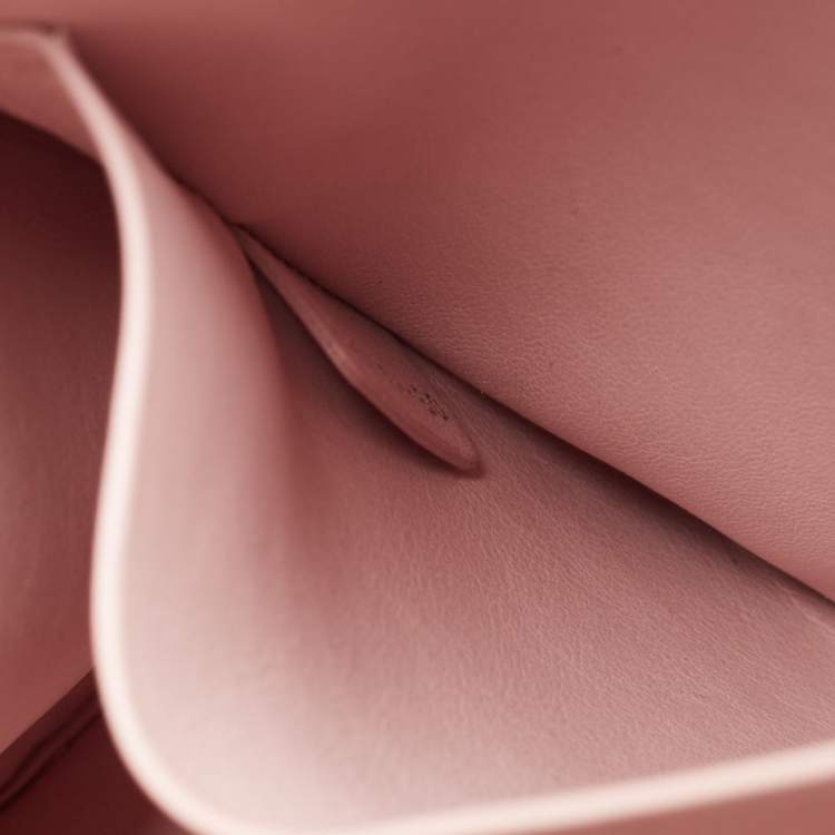 Pre Owned Dior Pink Floral Print Leather Medium Diorissimo Shopper Tote