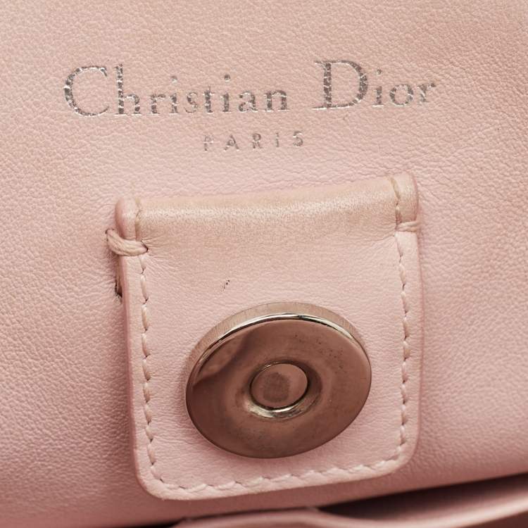 Pre Owned Dior Pink Floral Print Leather Medium Diorissimo Shopper Tote