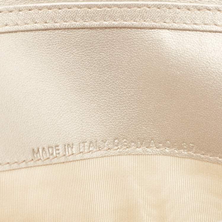 Pre Owned Dior Gold Leather Diorama Chain Clutch