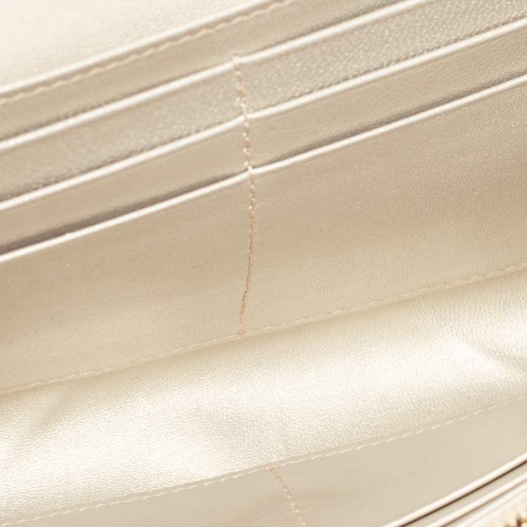 Pre Owned Dior Gold Leather Diorama Chain Clutch