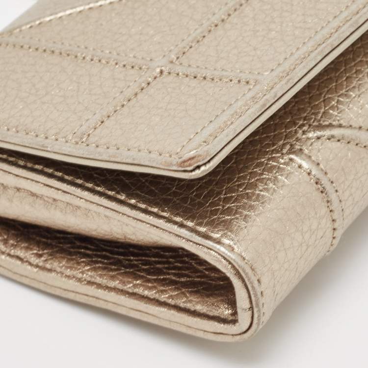 Pre Owned Dior Gold Leather Diorama Chain Clutch