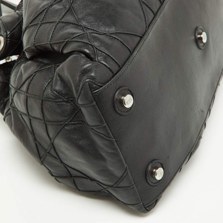 Pre Owned Dior Black Cannage Leather Le Trente Hobo