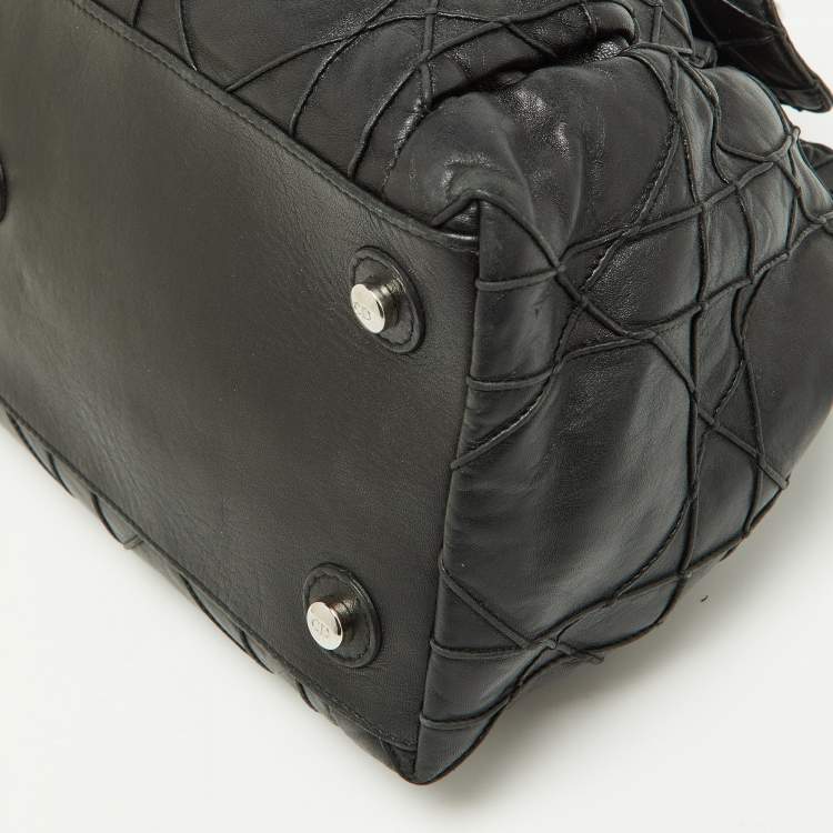 Pre Owned Dior Black Cannage Leather Le Trente Hobo