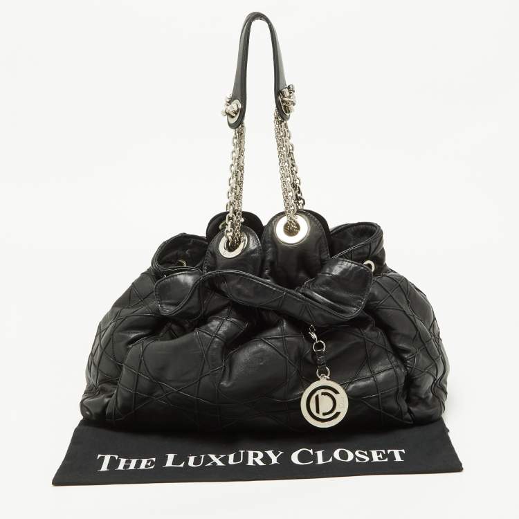 Pre Owned Dior Black Cannage Leather Le Trente Hobo