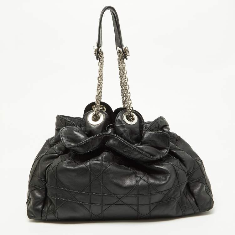 Pre Owned Dior Black Cannage Leather Le Trente Hobo