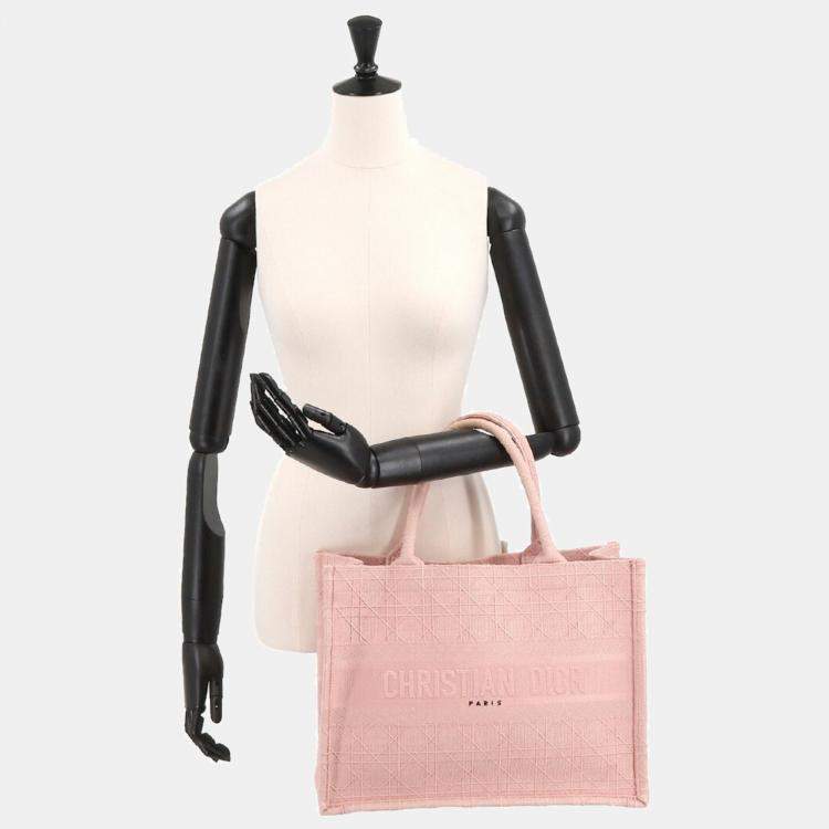 Dior Pink Canvas Medium Cannage Book Tote Bag Dior TLC