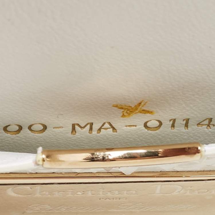 Pre Owned Dior White Snakeskin Leather Beaded Tassel Clutch