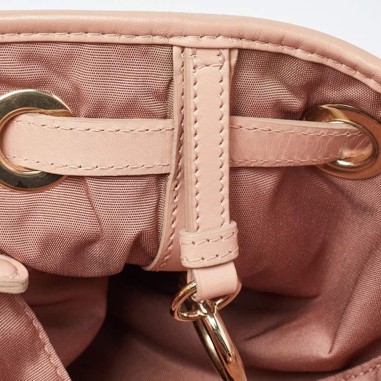 Pre Owned Dior Pink Cannage Coated Canvas and Leather Medium Panarea Shopper Tote