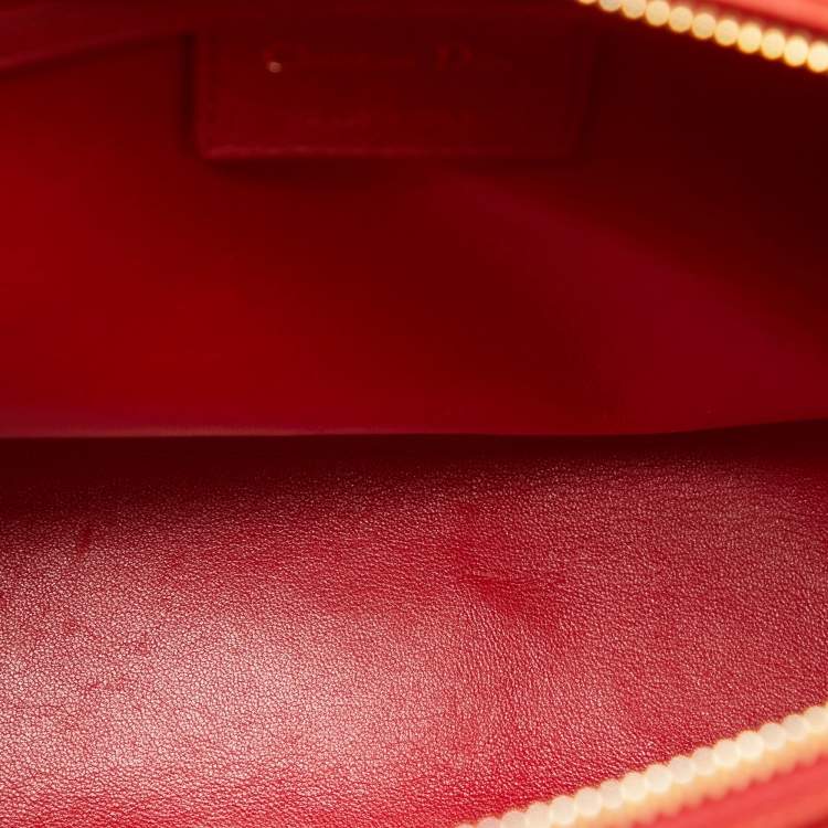 مملوكة مسبقًا Dior Red Ostrich Large Lady Dior Tote