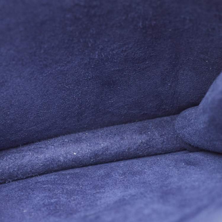 Pre Owned Dior Navy Blue Leather Studded Diorama Vertical Chain Clutch