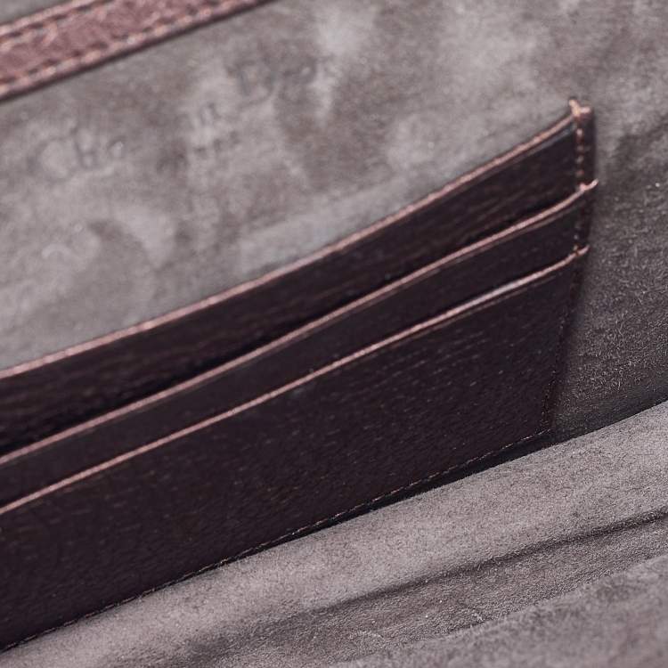 Pre Owned Dior Bronze Leather Diorama Top Handle Bag