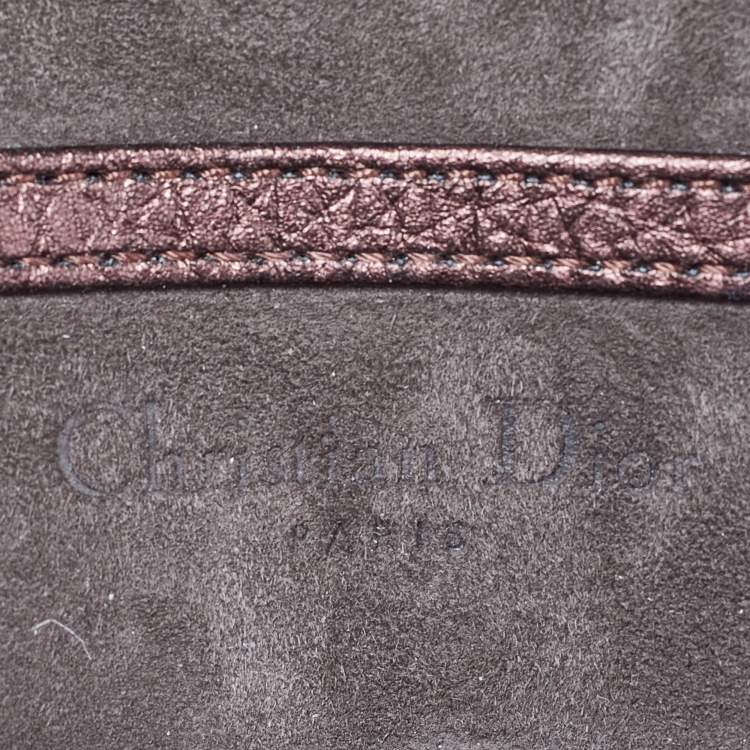 Pre Owned Dior Bronze Leather Diorama Top Handle Bag