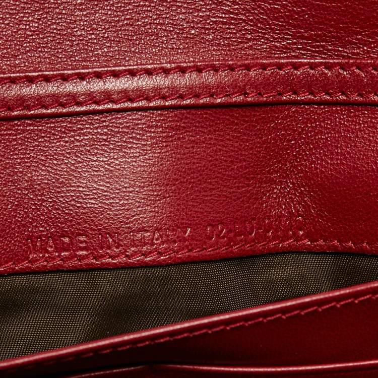 Pre Owned Dior Red Cannage Patent Leather Lady Dior Flap Wallet 