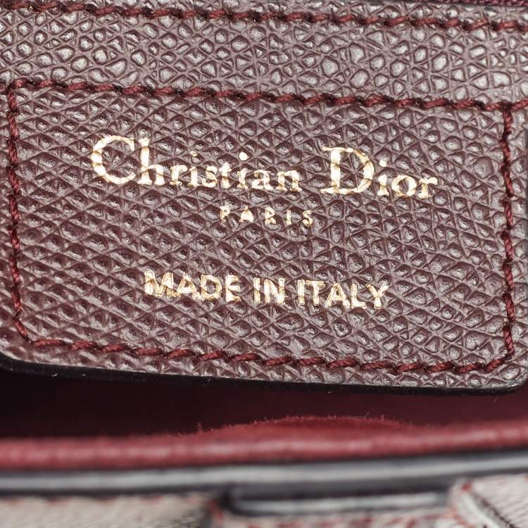Pre Owned Dior Burgundy Grained Leather Saddle Bag