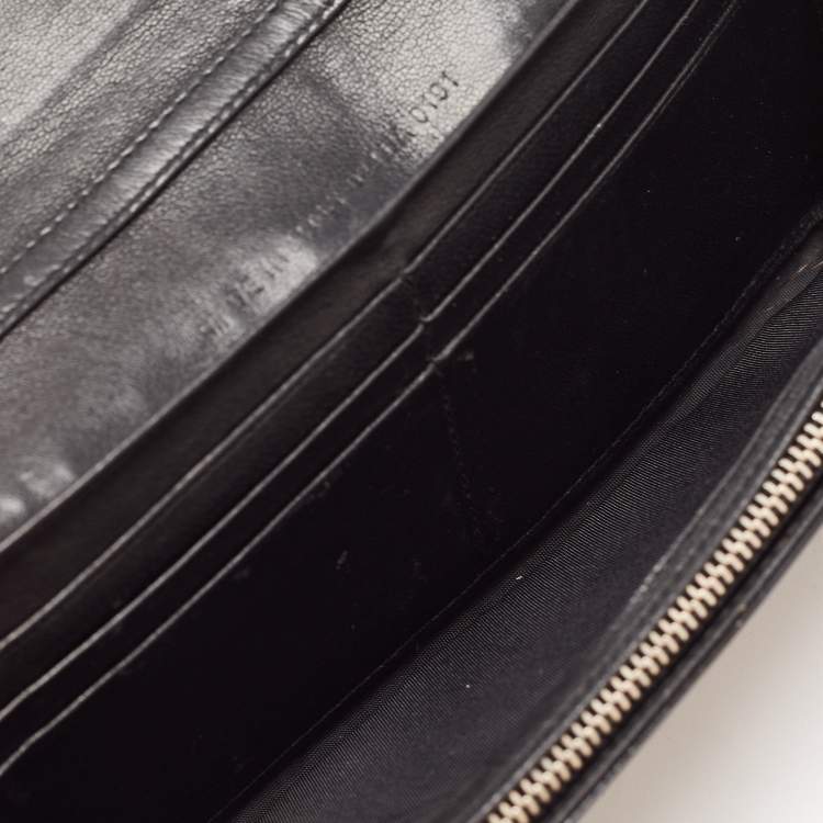 Pre Owned Dior Black Cannage Patent Leather Lady Dior Continental Wallet