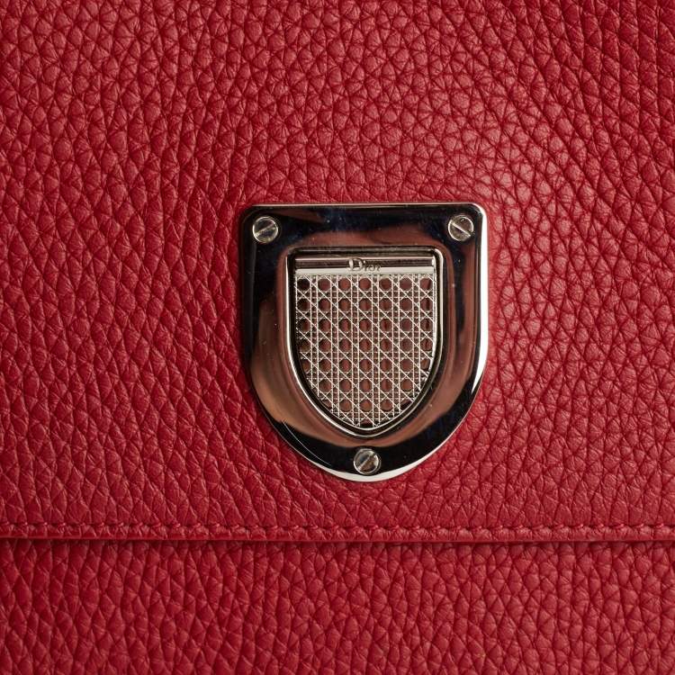 Pre Owned Dior Red Leather Large Diorever Top Handle Bag