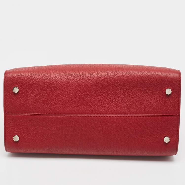 Pre Owned Dior Red Leather Large Diorever Top Handle Bag