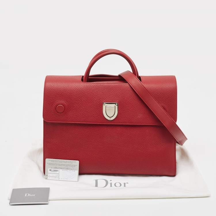 Pre Owned Dior Red Leather Large Diorever Top Handle Bag