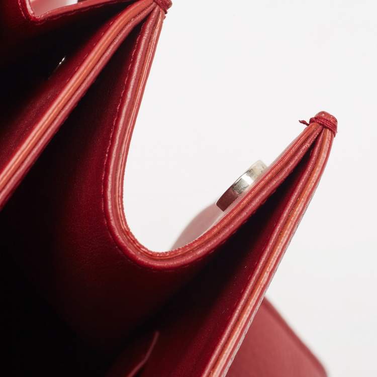 Pre Owned Dior Red Leather Large Diorever Top Handle Bag
