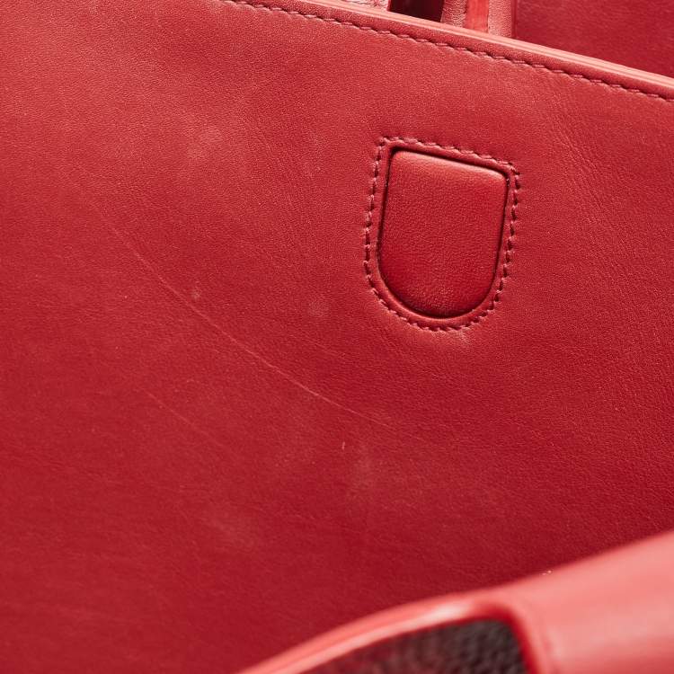 Pre Owned Dior Red Leather Large Diorever Top Handle Bag