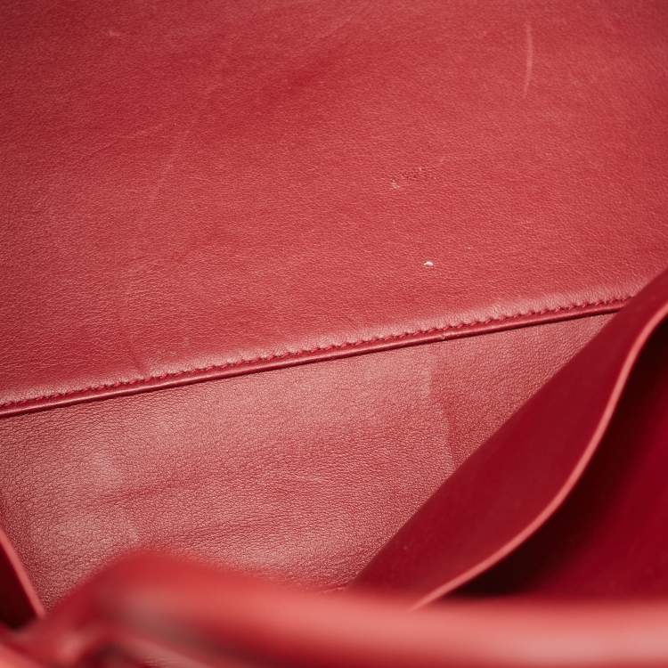 Pre Owned Dior Red Leather Large Diorever Top Handle Bag