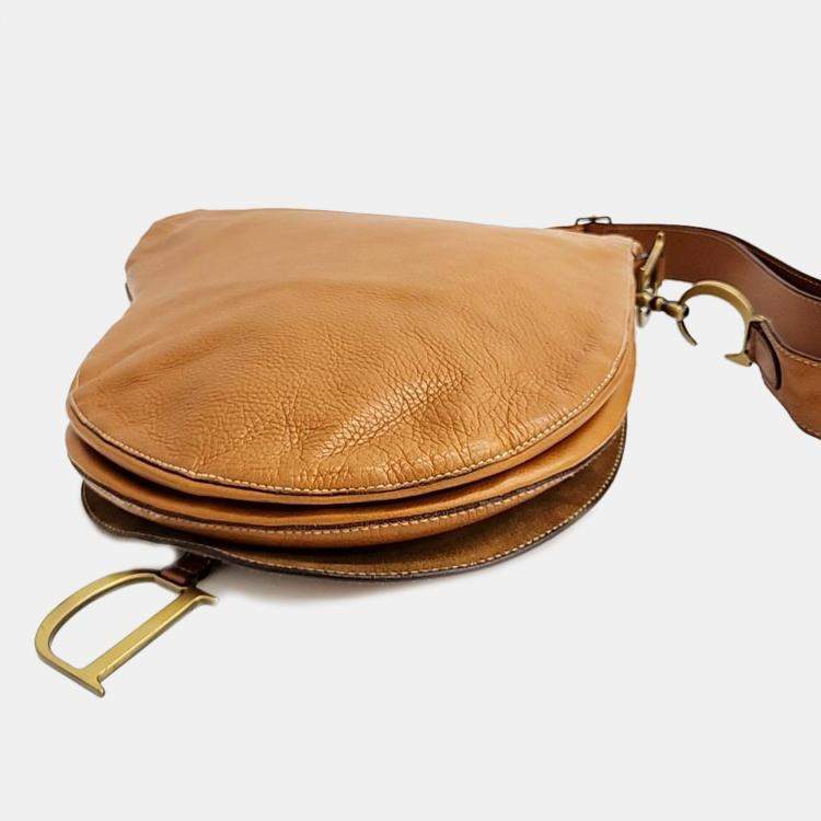 مملوكة مسبقًا Christian Dior Tan Calfskin Limited Edition Baudrier Saddle Bag 