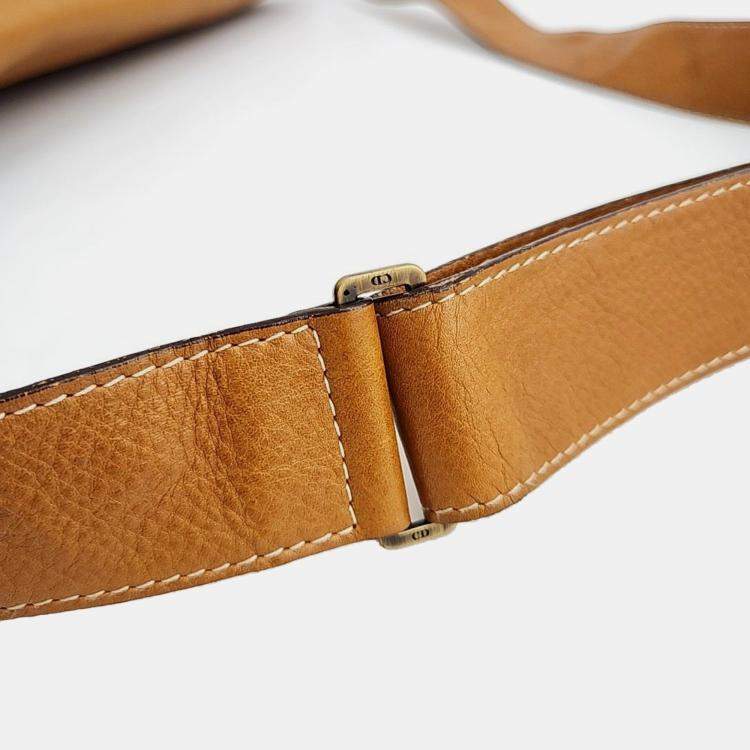 مملوكة مسبقًا Christian Dior Tan Calfskin Limited Edition Baudrier Saddle Bag 