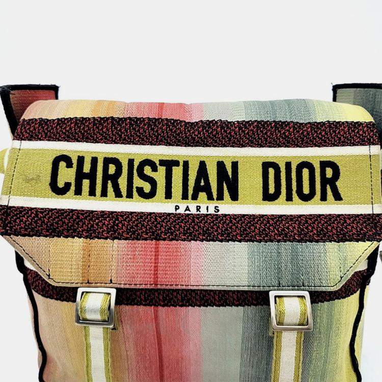 Pre Owned Christian Dior Multicolor Canvas Embroidered Dioraura Messenger 