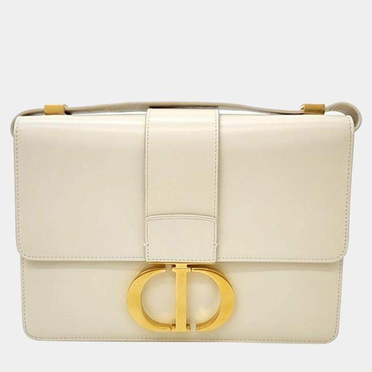 Pre Owned Dior Beige Leather 30 Montaigne Shoulder Bag