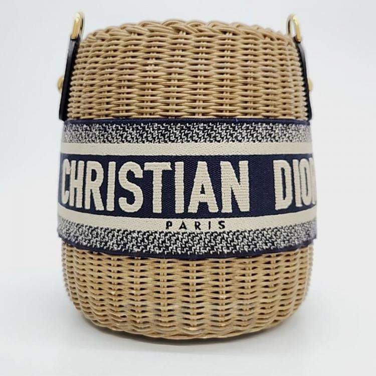 Dior wicker bucket online bag