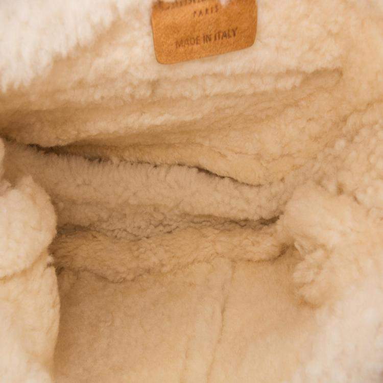 Pre Owned Dior Brown Shearling Saddle Bag