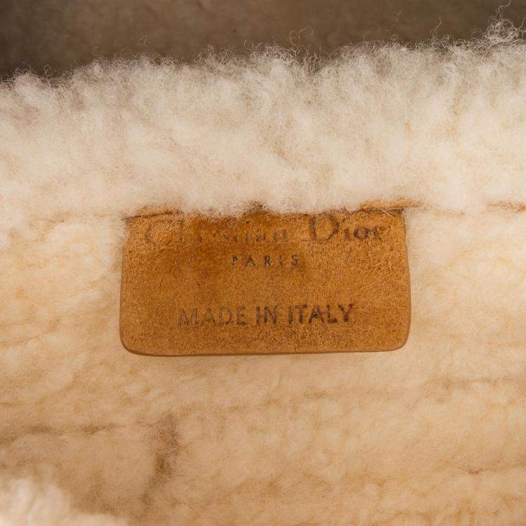 Pre Owned Dior Brown Shearling Saddle Bag