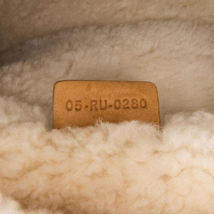 Pre Owned Dior Brown Shearling Saddle Bag