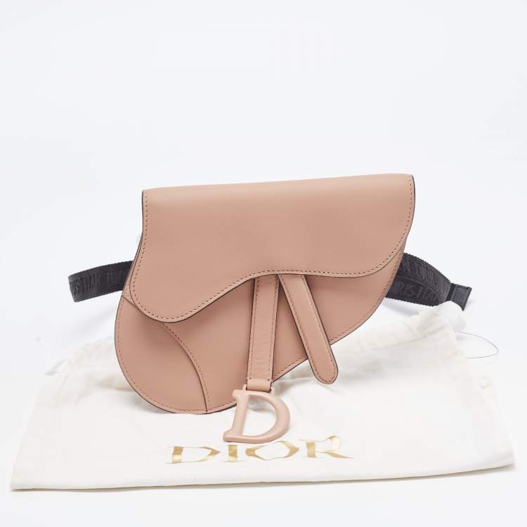Pre Owned Dior Blush Ultra Matte Leather Saddle Convertible Belt Bag