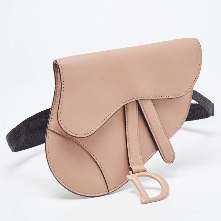 Pre Owned Dior Blush Ultra Matte Leather Saddle Convertible Belt Bag