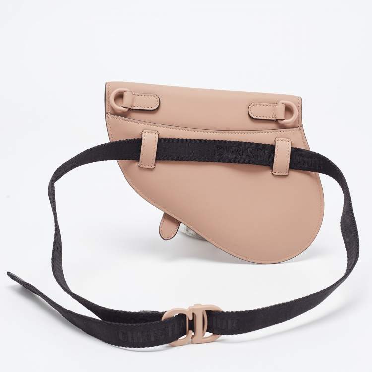 Pre Owned Dior Blush Ultra Matte Leather Saddle Convertible Belt Bag