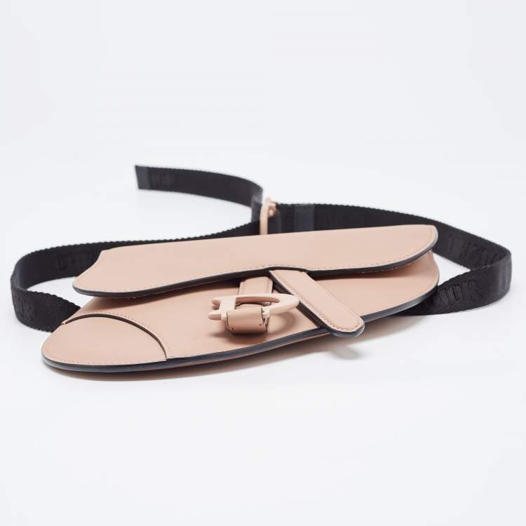 Pre Owned Dior Blush Ultra Matte Leather Saddle Convertible Belt Bag