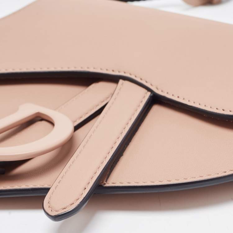 Pre Owned Dior Blush Ultra Matte Leather Saddle Convertible Belt Bag