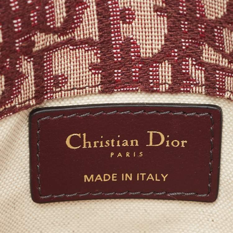 Pre Owned Dior Burgundy Oblique Canvas and Leather Saddle Belt Bag
