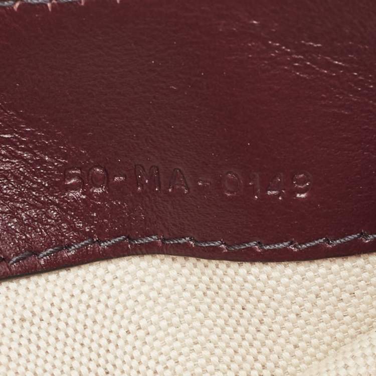 Pre Owned Dior Burgundy Oblique Canvas and Leather Saddle Belt Bag