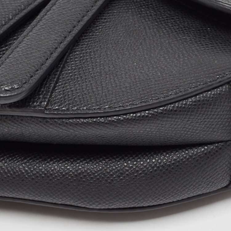 Pre Owned Dior Dark Navy Blue Leather Mini Saddle Bag