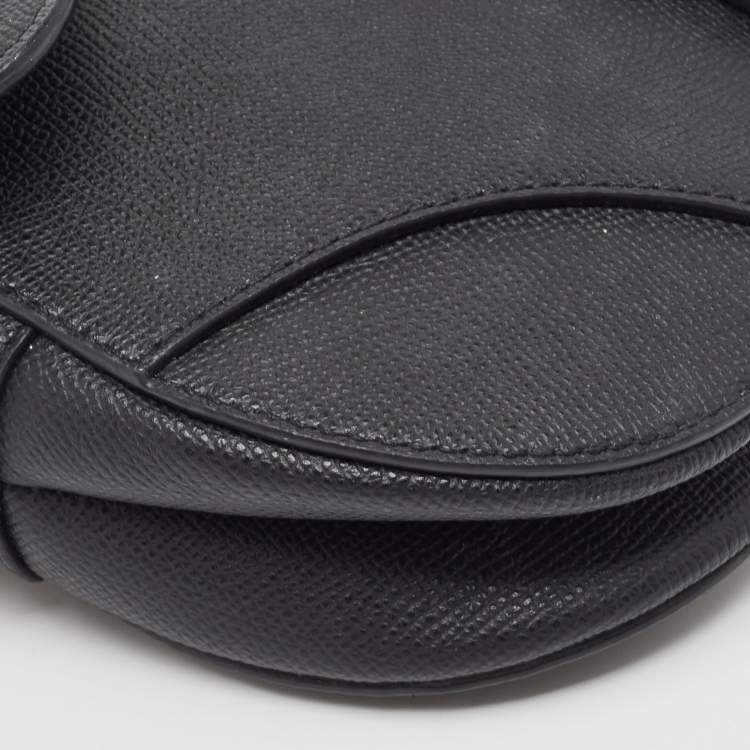 Pre Owned Dior Dark Navy Blue Leather Mini Saddle Bag