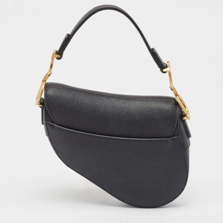 Pre Owned Dior Dark Navy Blue Leather Mini Saddle Bag