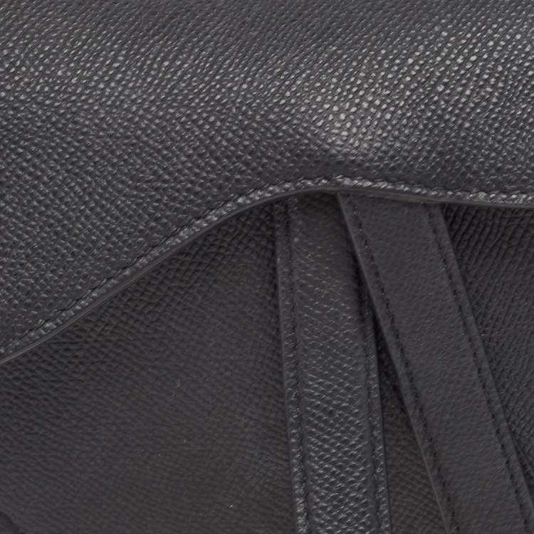 Pre Owned Dior Dark Navy Blue Leather Mini Saddle Bag