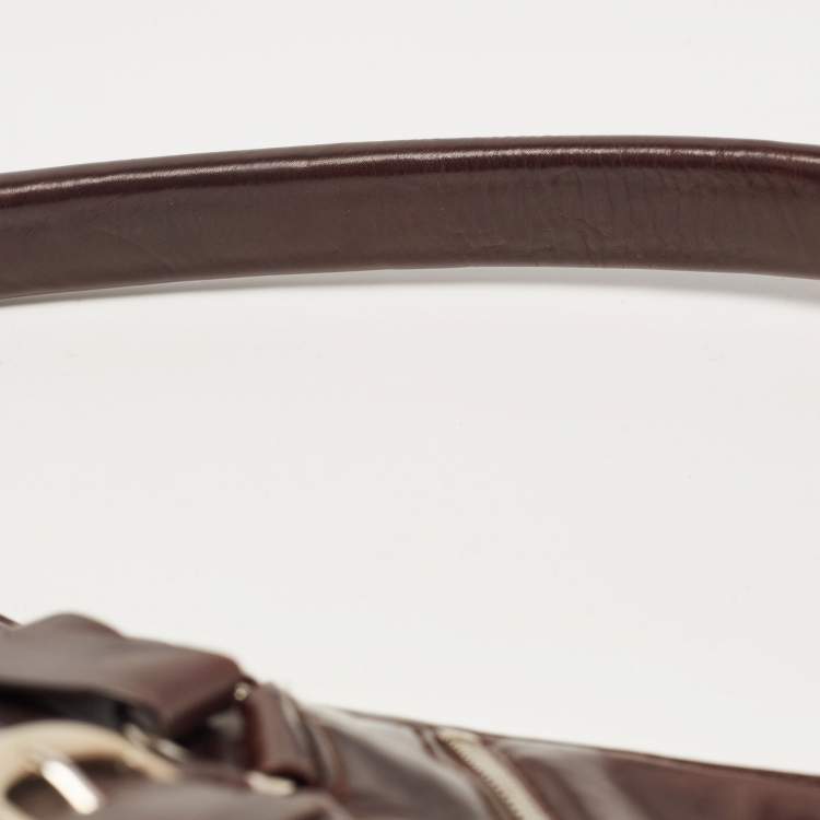 Pre Owned Dior Dark Brown Leather Corset Ballet Hobo