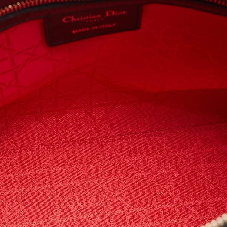 Pre Owned Dior Black Cannage Leather Large Lady Dior Tote