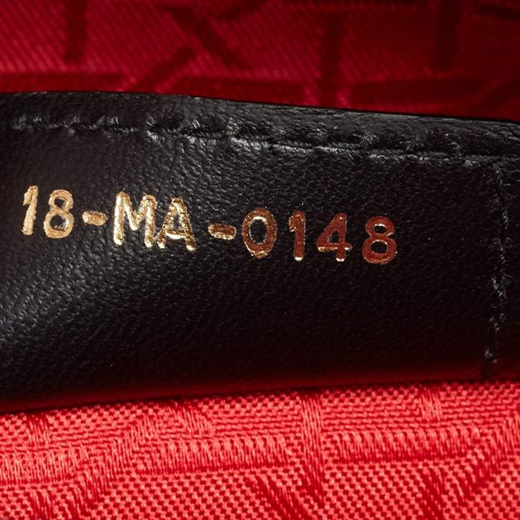 Pre Owned Dior Black Cannage Leather Large Lady Dior Tote