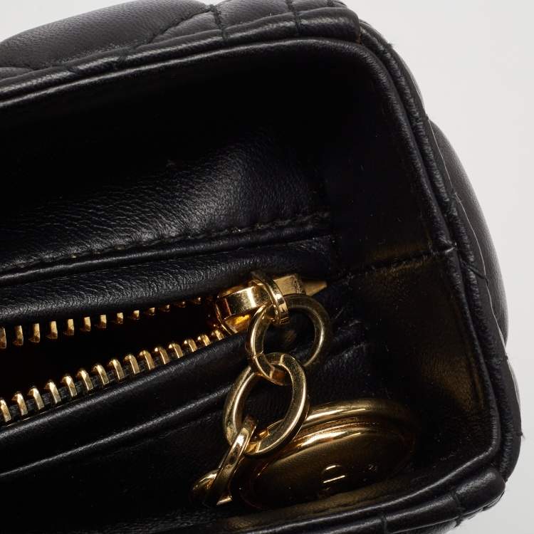 Pre Owned Dior Black Cannage Leather Large Lady Dior Tote