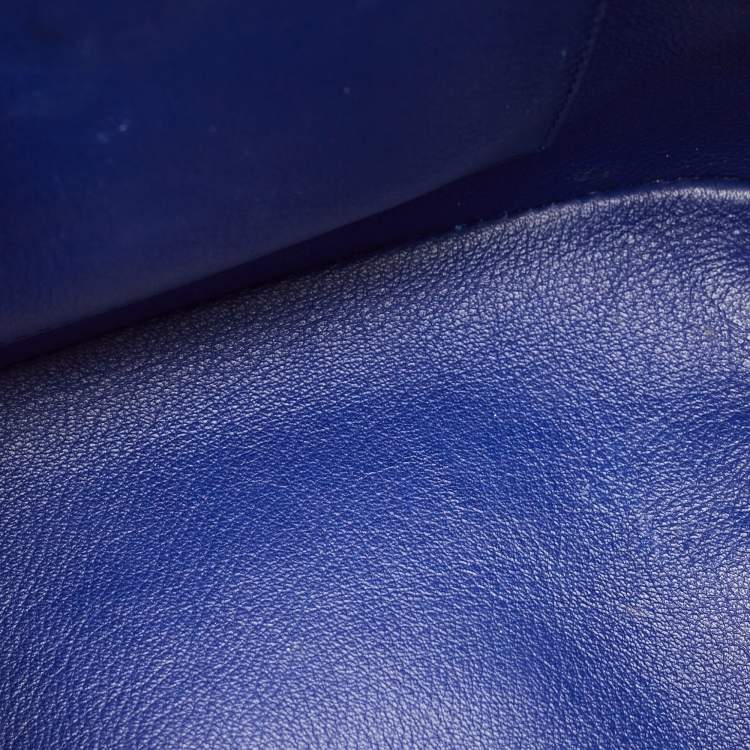 Pre Owned Dior Blue Python Mini Be Dior Top Handle Bag